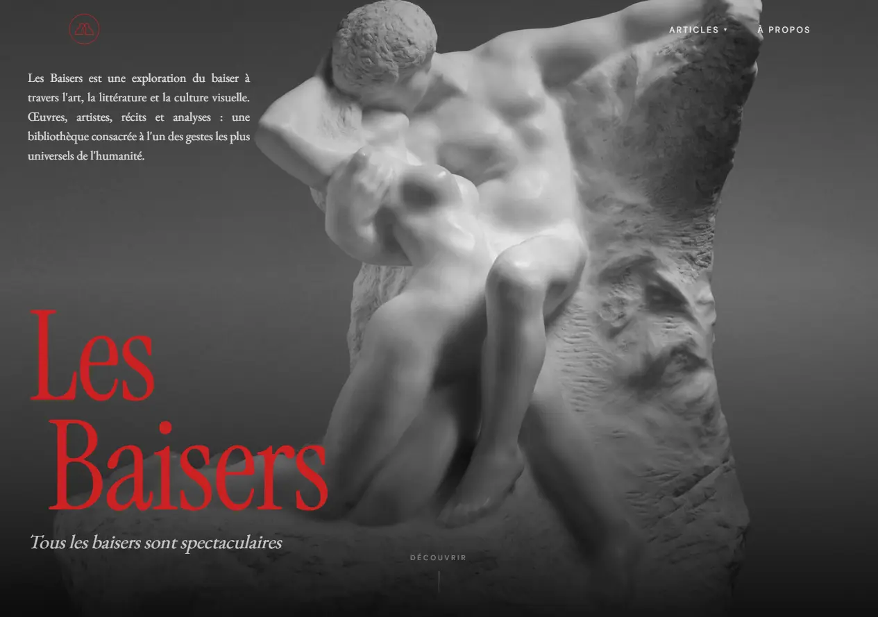 Aperçu du site Les Baisers